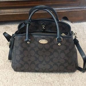 Coach small handbag brown and black
